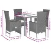 5-tlg. Garten-Essgruppe mit Kissen Beige Poly Rattan Produktbild-Vorschau 5