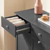 Detail der geöffneten Schublade mit Handtüchern im SoBuy Wäscheschrank BZR33-II-DG Anteprima dell’immagine prodotto