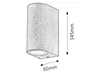 A technical drawing of a wall lamp with dimensions indicated. Produktbild-Vorschau