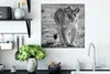MuchoWow® Poster Löwe - Schwarz - Weiß 50x50 cm - Produktbild-Vorschau 3