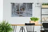 MuchoWow® Wandteppich Wandbehang Ein Rentier im Dorf des Produktbild-Vorschau 2