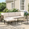 Outsunny Polyrattan Gartenmöbel Set 5-teilig Lounge Set mit Produktbild-Vorschau 2