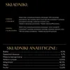 A black background with text detailing the ingredients and analytical components of a pet food product. Anteprima dell’immagine prodotto