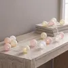 LED Lichterkette Baumwolle Balls Beige Rosa Weiss Produktbild-Vorschau 1