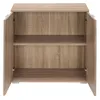 An open wooden cabinet with two shelves. Produktbild-Vorschau