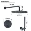 Diagrams and measurements of a black shower system. Produktbild-Vorschau