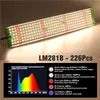 A grow light with a spectrum analysis and LED configuration details. Produktbild-Vorschau