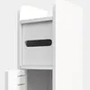 A close-up view of a white bathroom cabinet or shelf unit. Náhled obrázku produktu
