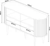 A line drawing of a sideboard with dimensions indicated. Náhled obrázku produktu