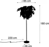 A silhouette of a floor lamp with dimensions indicated. Produktbild-Vorschau