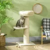 PawHut Arbre à chat griffoir sisal naturel 2 plateforme Voir les images du produit 2
