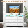 Commode COSTWAY, meuble de rangement avec éclairage LED, Voir les images du produit 6