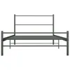vidaXL Rama łóżka szary metal 100 × 200 cm Podgląd zdjęcia produktu 2
