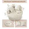Moderní manšestrové křeslo se dvěma polštáři, odnímatelné Náhled obrázku produktu 3