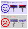 Comparison of Dyson vacuum cleaner heads, showing compatible and incompatible models with smiley and sad face icons. Produktbild-Vorschau