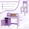 Kinderschreibtisch- und Stuhlset mit Stauraum, lila Holz Produktbild-Vorschau 2