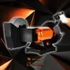 A product shot of a bench grinder with a dark, geometric background and orange lighting effects. Voir les images du produit