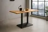 Bistrotisch Baumkante massiv 120 x 60 cm Akazie naturfarben Produktbild-Vorschau 1