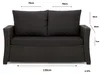 Gartenkissen Set schwarz – 130x60 + 2x70x50 cm – Für Produktbild-Vorschau 3