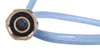 Close-up of a brass fitting attached to a blue hose. Produktbild-Vorschau