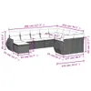 10-tlg. Garten-Sofagarnitur mit Kissen Grau Poly Rattan Produktbild-Vorschau 3