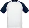 B&C TU020 | Base-Ball Herren T-Shirt - Farbe: White/Navy - Produktbild-Vorschau 1