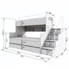 Marlux-Meble Hochbett Kinderbett JSM-3 mit Treppe 80x190 + Produktbild-Vorschau 2
