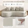 Leinenstoff Sofa Beige Couch mit 4 Kissen Polstersofa Produktbild-Vorschau 6