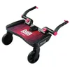 A black and red child buggy board with black wheels and handles, isolated on a white background. Produktbild-Vorschau