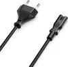 A black power cord with two different types of plugs on either end, shown against a white background. Náhľad obrázku produktu