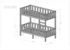 Łóżko piętrowe FILIP - wejście front z drabinką - 200x80cm Podgląd zdjęcia produktu 2