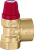 A close-up studio shot of a brass safety valve with a red adjustment knob. Anteprima dell’immagine prodotto