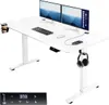 CASARIA® Höhenverstellbarer Schreibtisch 140cm Weiß Gestell Produktbild-Vorschau 9