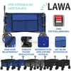 A marketing image showcasing a blue foldable wagon with various features highlighted. Anteprima dell’immagine prodotto