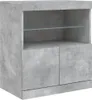 vidaXL Sideboard avec lampes LED gris béton 142,5x37x67 cm Voir les images du produit 11