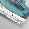 Wanduhr - Quadrat - Glasuhr - Surfen Welle Türkis - 30x30cm Produktbild-Vorschau 5