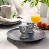 Einfarbige Steingut Eierbecher Landhaus-Stil 6-tlg. Set Produktbild-Vorschau 5