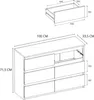 Kommode mit 6 Schubladen Grau Matt 100x33,5x71,5 Sideboard Produktbild-Vorschau 3