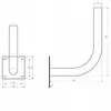 Technical drawing of a metal bracket with dimensions. Produktbild-Vorschau