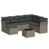 vidaXL 8-tlg. Garten-Sofagarnitur mit Kissen Grau Poly Produktbild-Vorschau 1