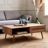 Tavolino scandinavo in vimini, 1 cassetto, Marrone naturale Anteprima dell’immagine prodotto 6