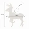 Weihnachtsbaum Anhänger mit Schnur Rentier Baumschmuck Weiß Produktbild-Vorschau 2