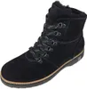 A black suede boot with laces and fur lining, shown against a white background. Anteprima dell’immagine prodotto