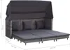 vidaXL Canapé-lit extensible 3 places avec toit Poly rotin Voir les images du produit 9