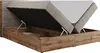 A bed frame with storage, with the mattress lifted to reveal the storage compartment. Produktbild-Vorschau
