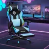 A gaming chair with LED lights in a gaming room setup. Podgląd zdjęcia produktu