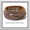 Edelschmiede925 helbraun Lederarmband mit Druckknopf Produktbild-Vorschau 1