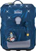 A blue backpack with a space-themed design, featuring a rocket and stars. Voir les images du produit