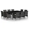 vidaXL 11-tlg. Garten-Essgruppe Poly Rattan Grau Produktbild-Vorschau 1