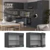 Küchenglasschrank Vicco R-Line Schwarz Beton 80 cm, Model Produktbild-Vorschau 2